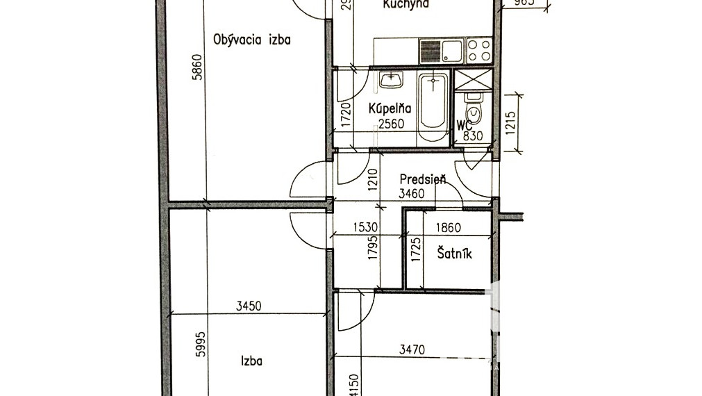Na predaj priestranný 3-izbový byt  s dvoma balkónmi v meste Nové Zámky